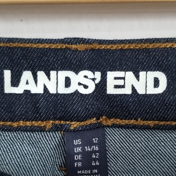 NWT Land's End Dark Wash Recover Wide Leg Jeans Size 12/ 32 Inseam - Picture 8 of 9